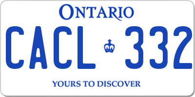 ON license plate CACL332