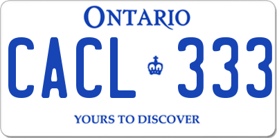 ON license plate CACL333