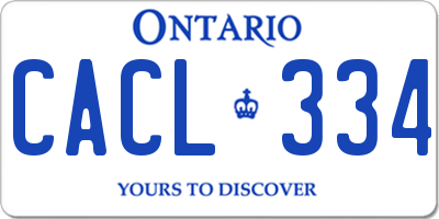 ON license plate CACL334