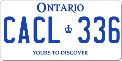 ON license plate CACL336