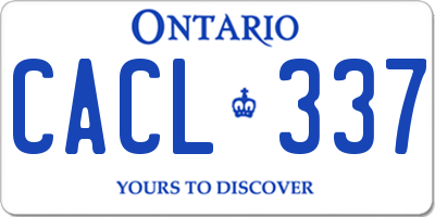 ON license plate CACL337