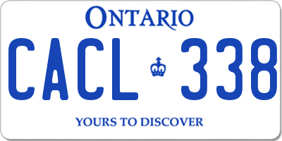 ON license plate CACL338