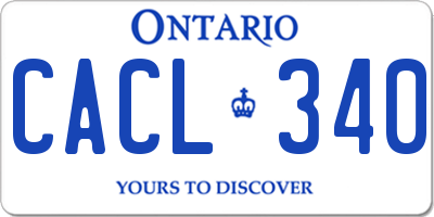 ON license plate CACL340