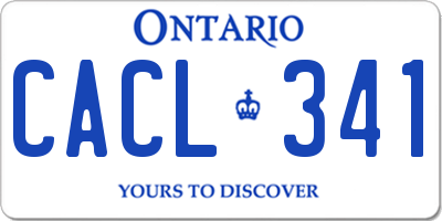 ON license plate CACL341