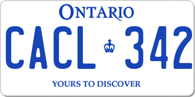 ON license plate CACL342