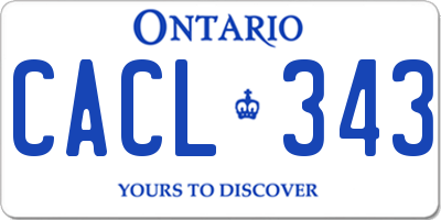 ON license plate CACL343