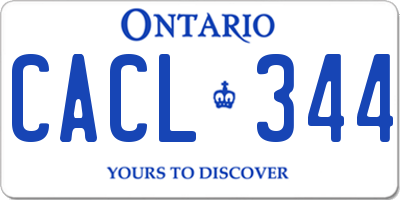 ON license plate CACL344