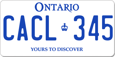 ON license plate CACL345