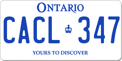 ON license plate CACL347