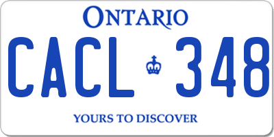 ON license plate CACL348