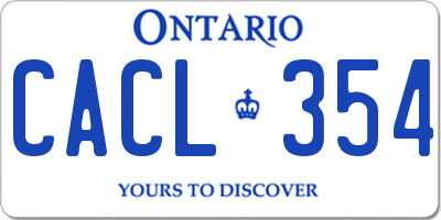 ON license plate CACL354