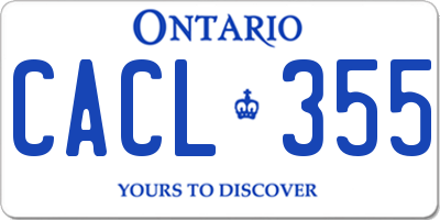 ON license plate CACL355