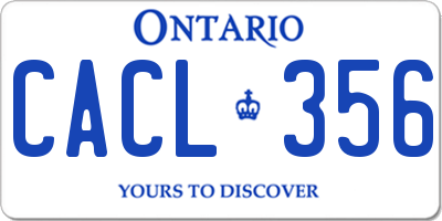 ON license plate CACL356