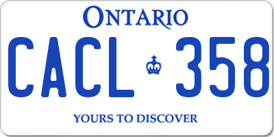 ON license plate CACL358