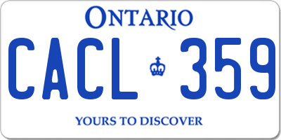 ON license plate CACL359