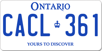 ON license plate CACL361