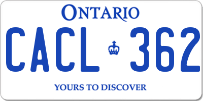 ON license plate CACL362