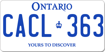 ON license plate CACL363