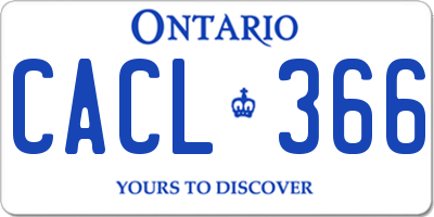 ON license plate CACL366