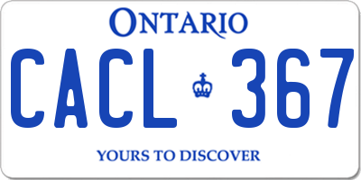 ON license plate CACL367