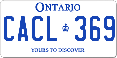 ON license plate CACL369