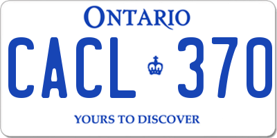 ON license plate CACL370