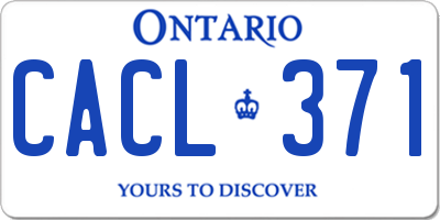 ON license plate CACL371