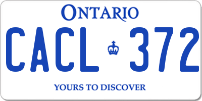 ON license plate CACL372