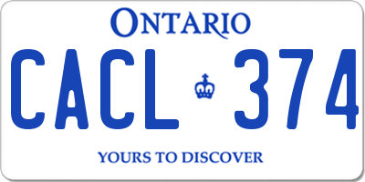 ON license plate CACL374