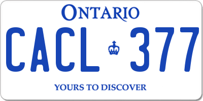 ON license plate CACL377