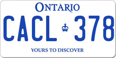 ON license plate CACL378