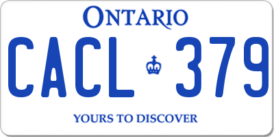 ON license plate CACL379