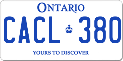 ON license plate CACL380