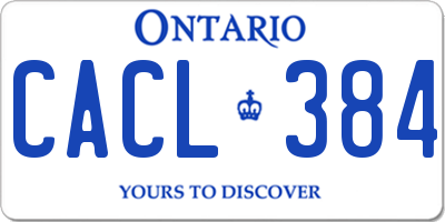 ON license plate CACL384