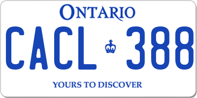 ON license plate CACL388