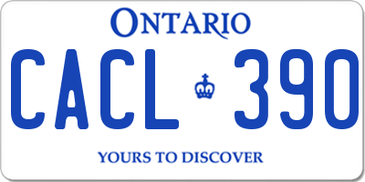 ON license plate CACL390