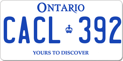 ON license plate CACL392