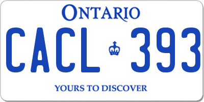 ON license plate CACL393