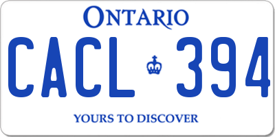 ON license plate CACL394