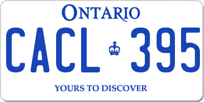 ON license plate CACL395