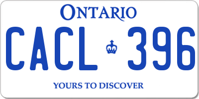 ON license plate CACL396