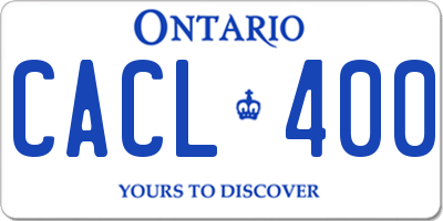 ON license plate CACL400