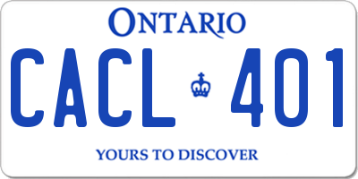 ON license plate CACL401