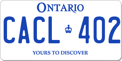 ON license plate CACL402