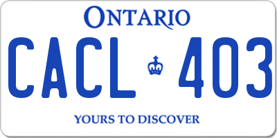 ON license plate CACL403