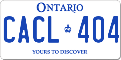 ON license plate CACL404