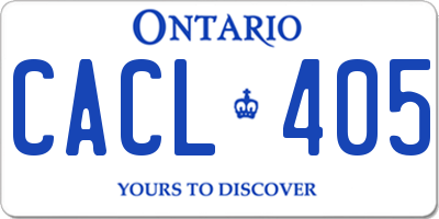 ON license plate CACL405