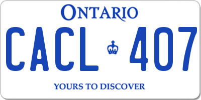 ON license plate CACL407