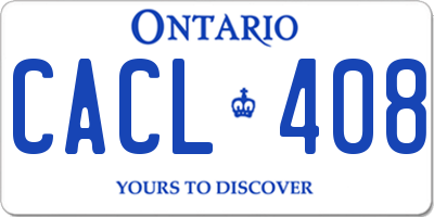 ON license plate CACL408