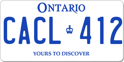 ON license plate CACL412